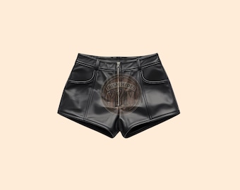 Premium Soft Black Leather Gay an Shorts, Genuine Leather Booty Shorts, Mens Genuine Leather Clothing, Gift For Him