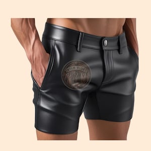 Mens Leather Booty Short Shorts, Handmade Genuine Leather Slim Fit Shorts, Soft leather Gay Man Shorts