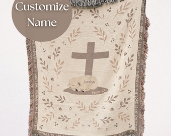 Psalm 23 Custom Throw Christian Gifts for Men Cotton Throw Woven Wall Hanging Decor Bible Home Decor Gift for Baby Blanket Graduation Gift