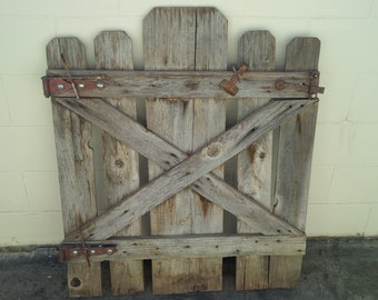 Happy Mother's Day! Offers Welcome! Antique Wood Garden Fence Gate // 42" x 35" // Original Hardware Hinges // Old Americana