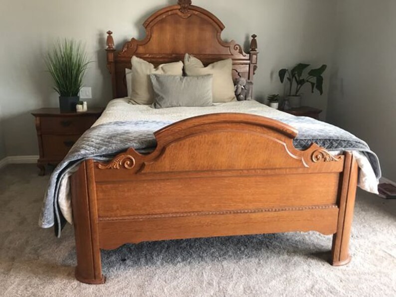 Vintage Lexington Furniture Queen Bed Frame Victorian Mansion Sampler