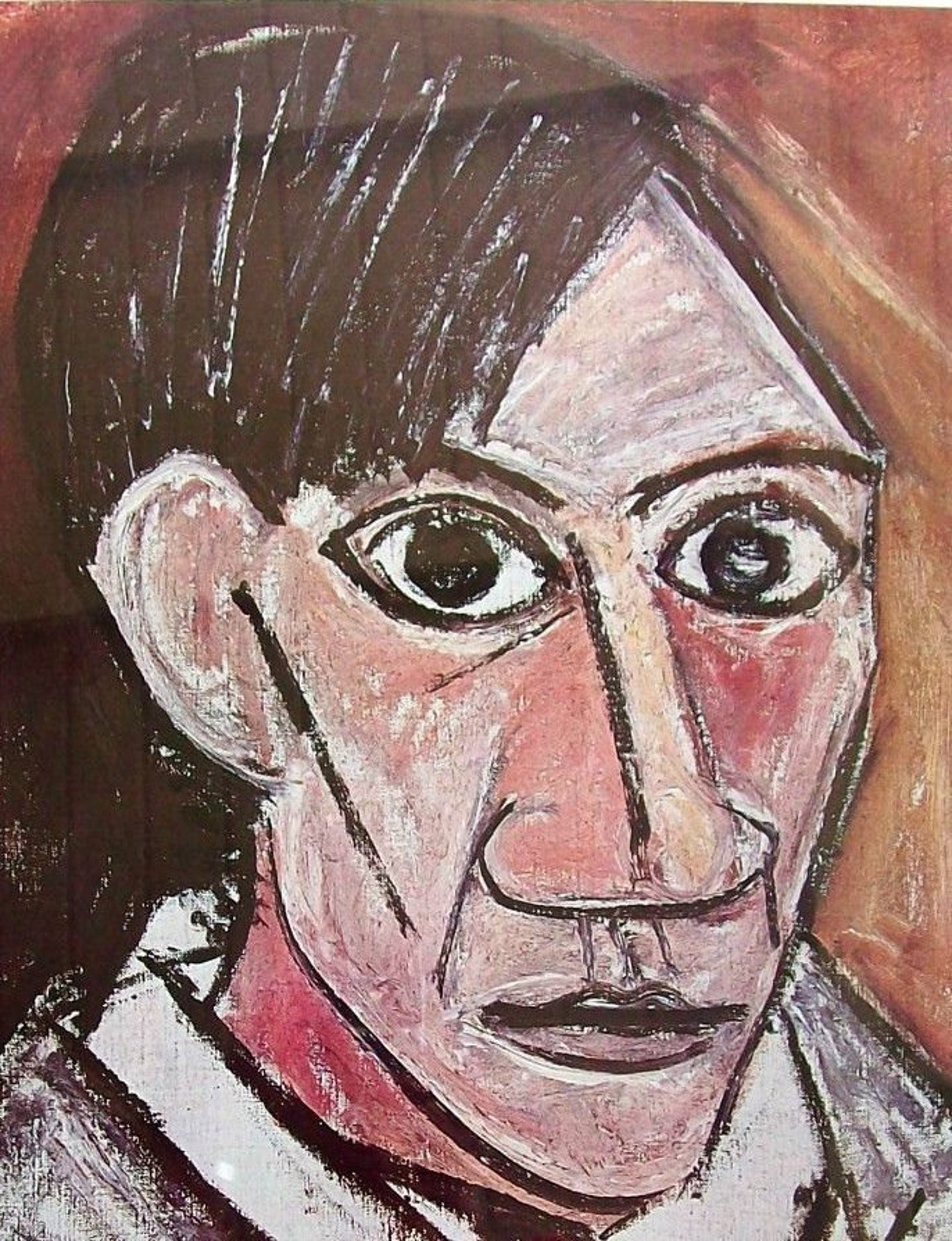 Vintage Pablo Picasso Print Original Framed Poster Self Etsy