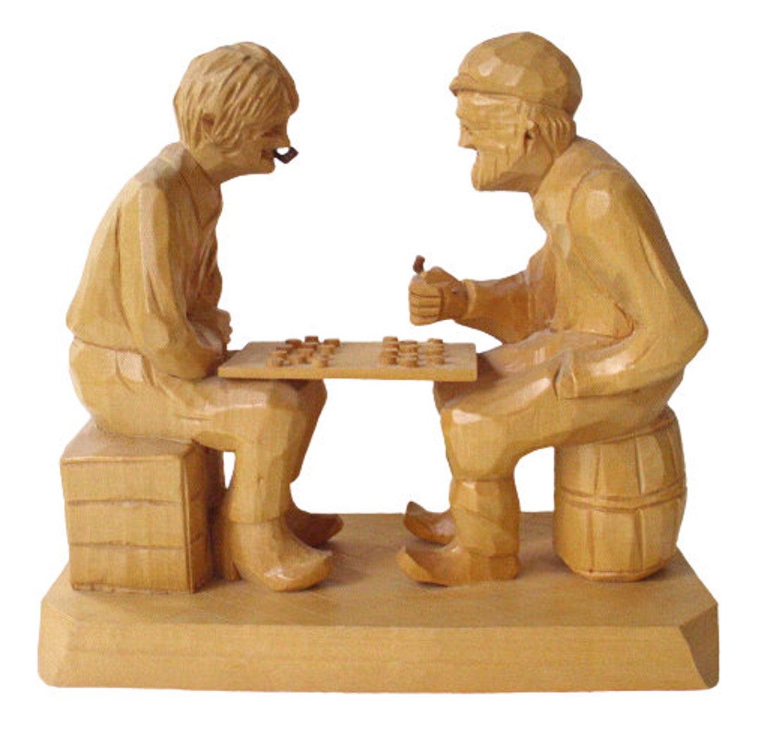Happy Fathers Day Vintage Caron Carving // Hand Carved Wood Figurine ...