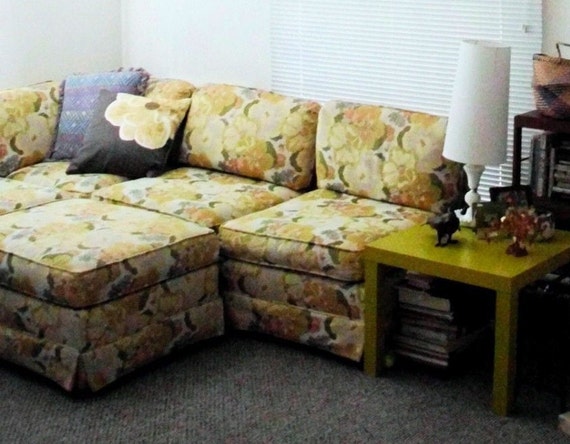 Yellow floral couch discount