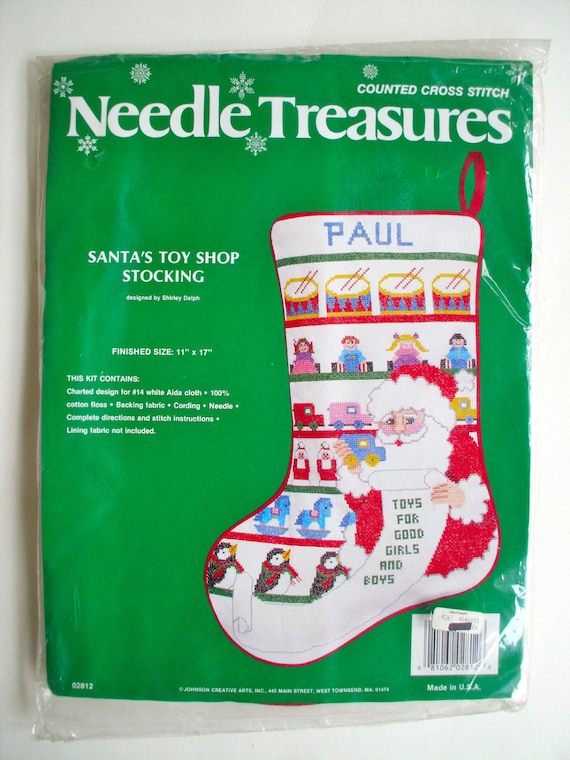 Welcome Santa Counted Cross Stitch Christmas Stocking Kit