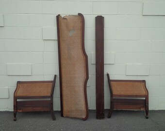 Offers Welcome! Antique Mahogany Cane Couch Pieces Caned // For Repair & Refurbishment