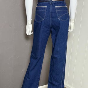 1970&#39;s Dark Wash Jeans High Waist White Stitching from SEARS size