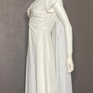 Vintage Costume White Dress with Sheer Cape size M/L