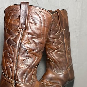 Bruine westerncowboylaarzen uit de jaren 80 van Durango, maat 6,5 heren/8-8,5 dames