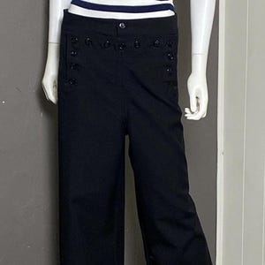 Vintage Navy Sailor Pants size 32R Button Front Lace Back
