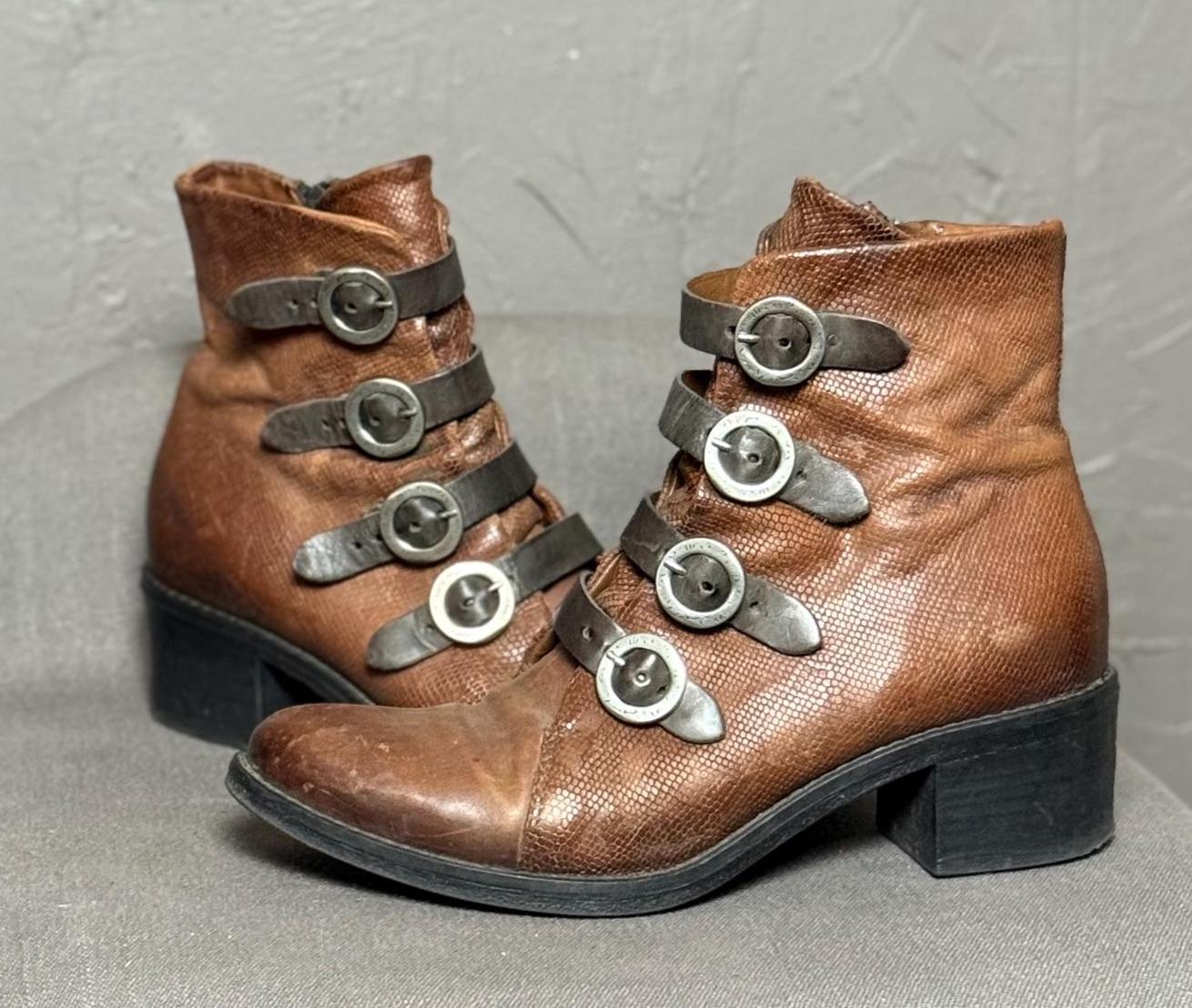 Y2K Buckle Strap Ankle Boots From Miz Mooz Size 39 - Etsy