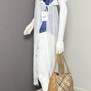 Abito vintage Free People ricamato BIANCO stile boho anticato NUOVO CON ETICHETTA Deadstock FP immagine 4