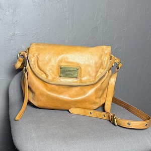 Y2K Marc Jacobs Golden Tan Leather Natasha Crossbody Bag Classic Designer Bag
