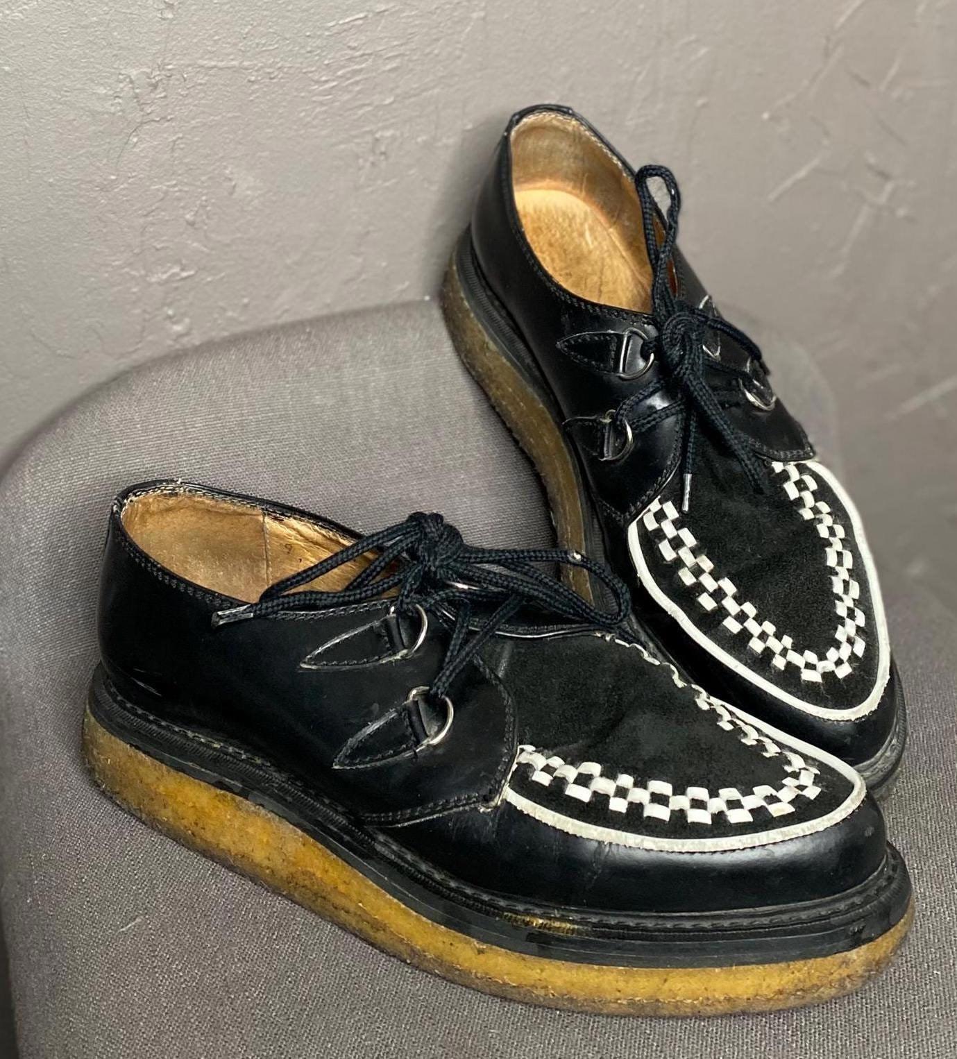 John Fluevog Black + White Creepers Gum-lug Platform Sole - Etsy