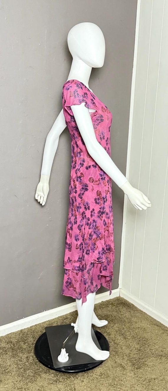 2000's does 1940's Silk Chiffon Bias cut Dress si… - image 5