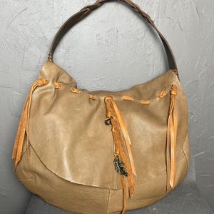 Bolso hobo holgado de piel estilo Y2K de Lucky Brand, tamaño grande, color marrón topo
