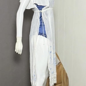 Abito vintage Free People ricamato BIANCO stile boho anticato NUOVO CON ETICHETTA Deadstock FP immagine 3