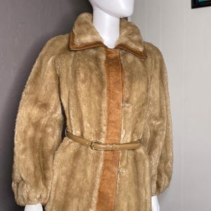1960&#39;s Vintage Faux Fur and Suede Coat from Lilli Ann London Leathers S/M