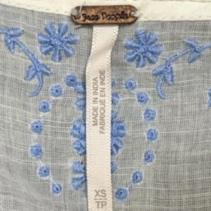 Abito vintage Free People ricamato BIANCO stile boho anticato NUOVO CON ETICHETTA Deadstock FP immagine 13