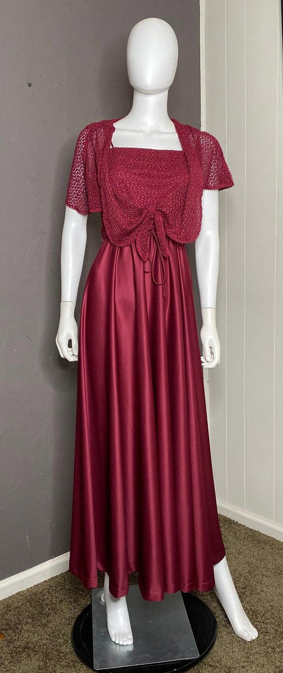 open lace back dress Halter Shrug Dress Blood Red (In Stock) main image 0