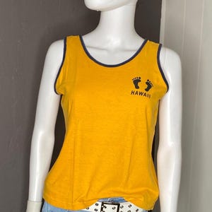 1960 Ringer Tank Top Single Stitch Footprint Hawaii Tank