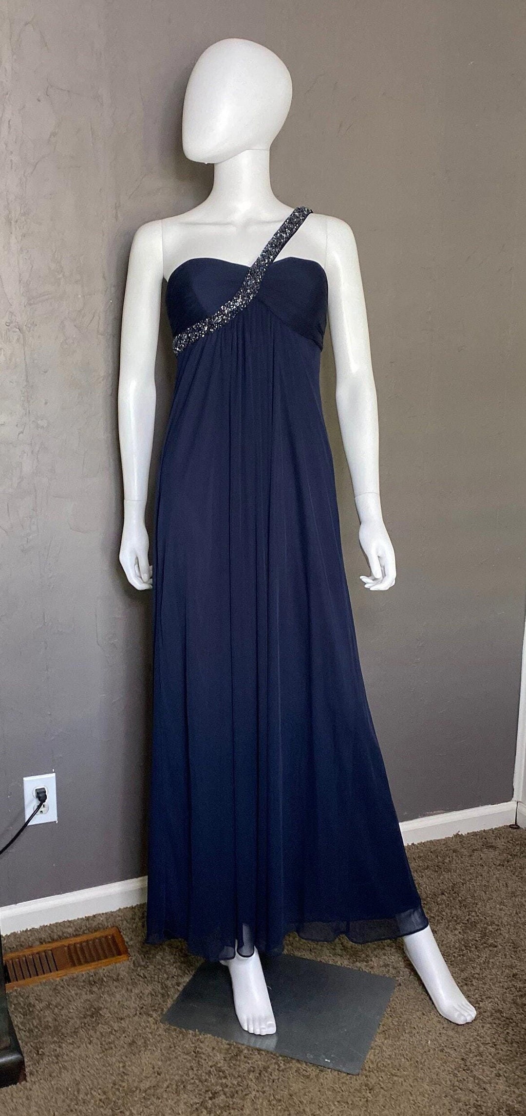 Y2k Blue Glitter Gradient Gown