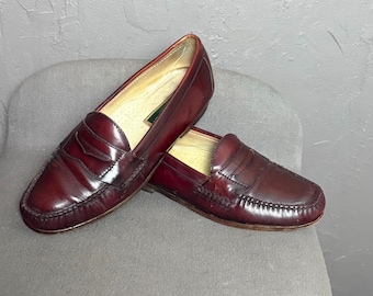 Vintage 1980's Oxblood Leather Loafers from Cole Haan size 8 men's / 9.5-10 women's