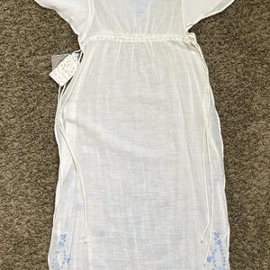 Abito vintage Free People ricamato BIANCO stile boho anticato NUOVO CON ETICHETTA Deadstock FP immagine 9