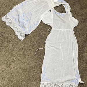 Abito vintage Free People ricamato BIANCO stile boho anticato NUOVO CON ETICHETTA Deadstock FP immagine 10