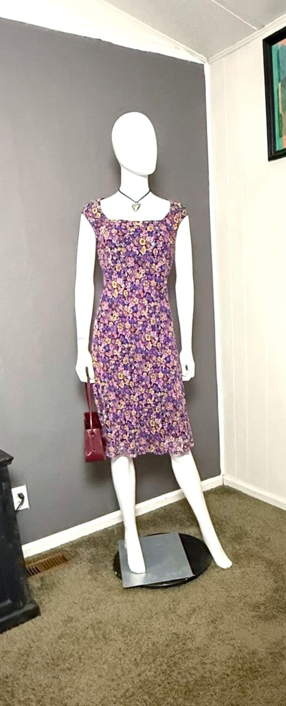 1990's Does 1940's Floral Silk Chiffon Bias Cut Dress From Jones New York  M-XL - Etsy