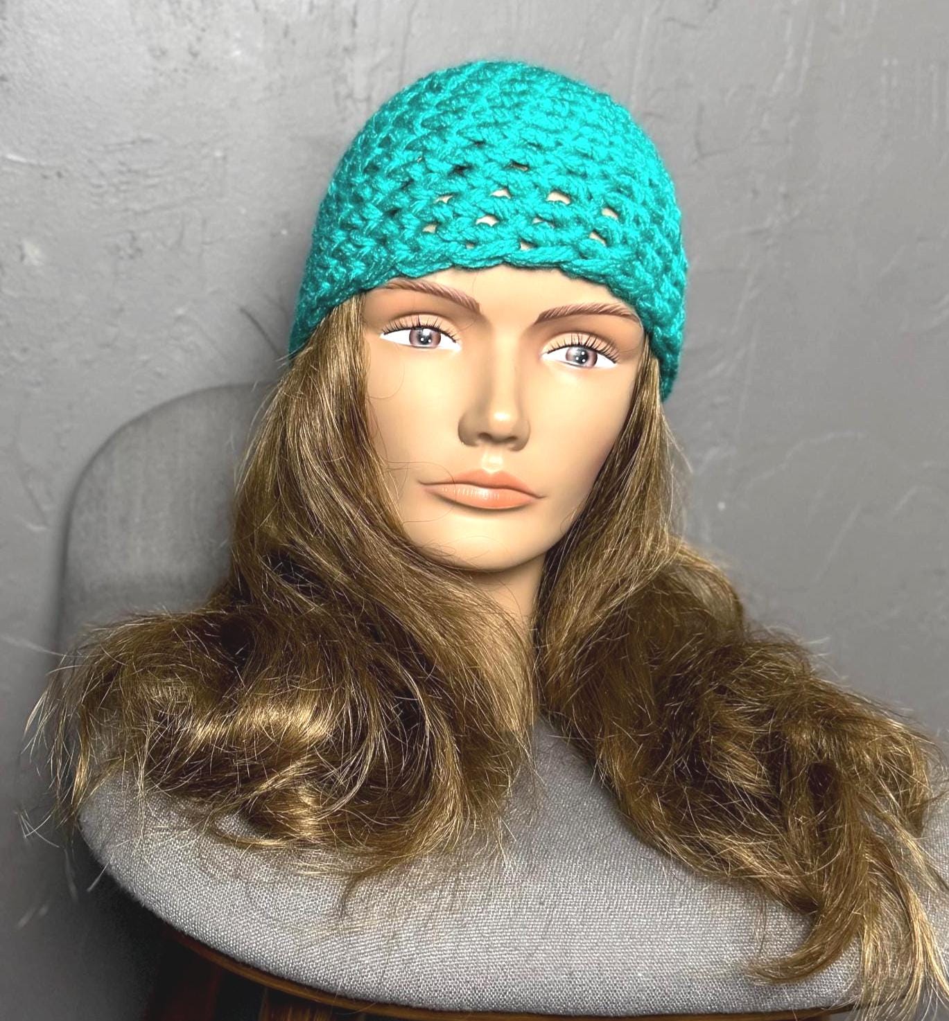 Teal Handmade Juliet Cap Crochet Knit Femme Hat - Etsy