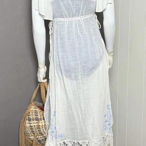 Abito vintage Free People ricamato BIANCO stile boho anticato NUOVO CON ETICHETTA Deadstock FP immagine 7