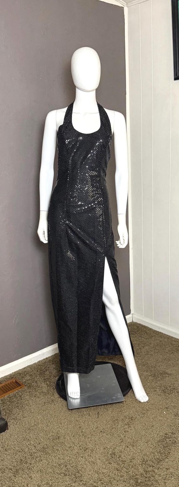 black halter neck sequin dress Threadbare Women's Sequin Halterneck Mini Dress in Black