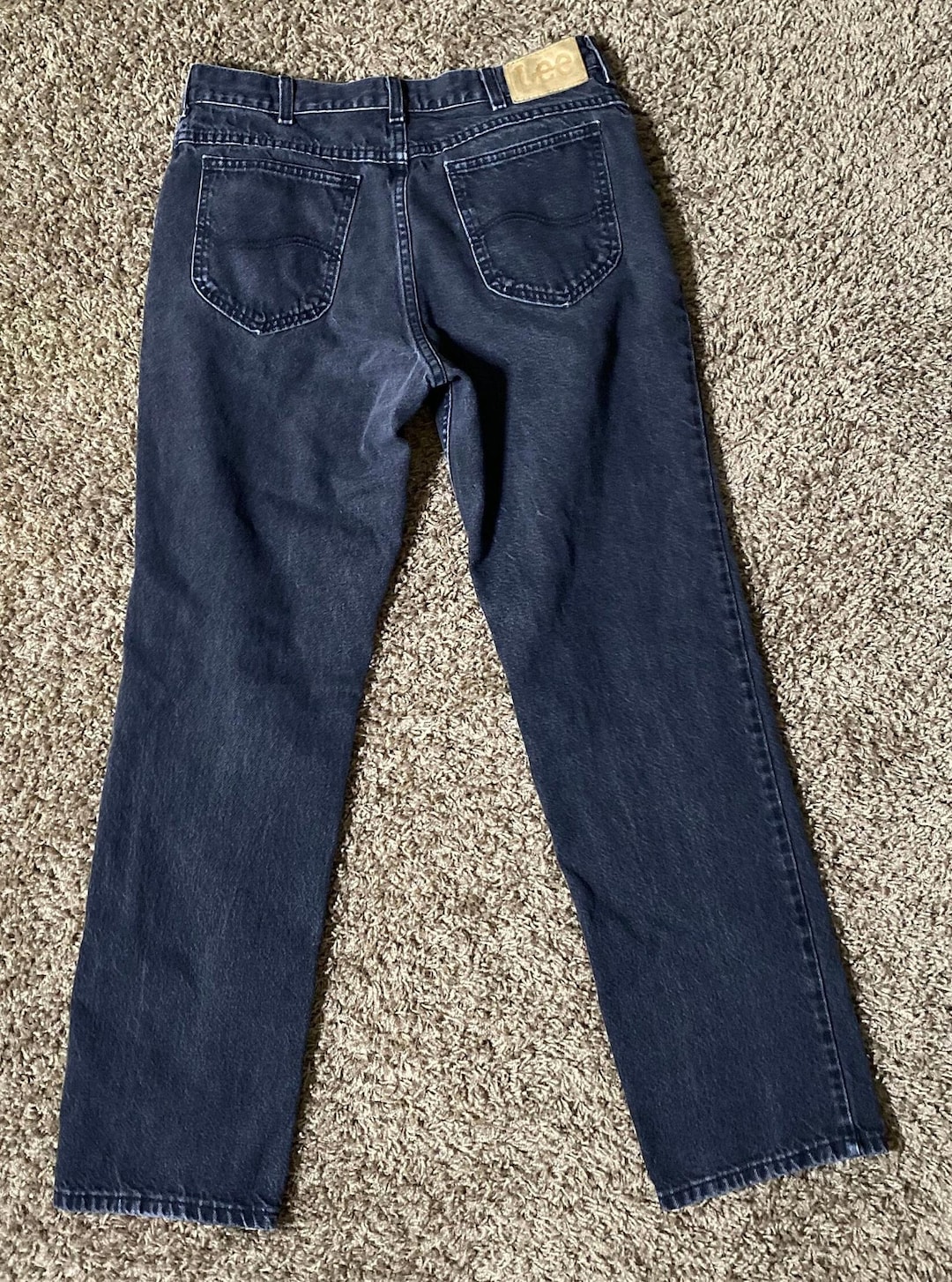 1980's Black Jeans From LEE Leather Tag W33 X L31 - Etsy