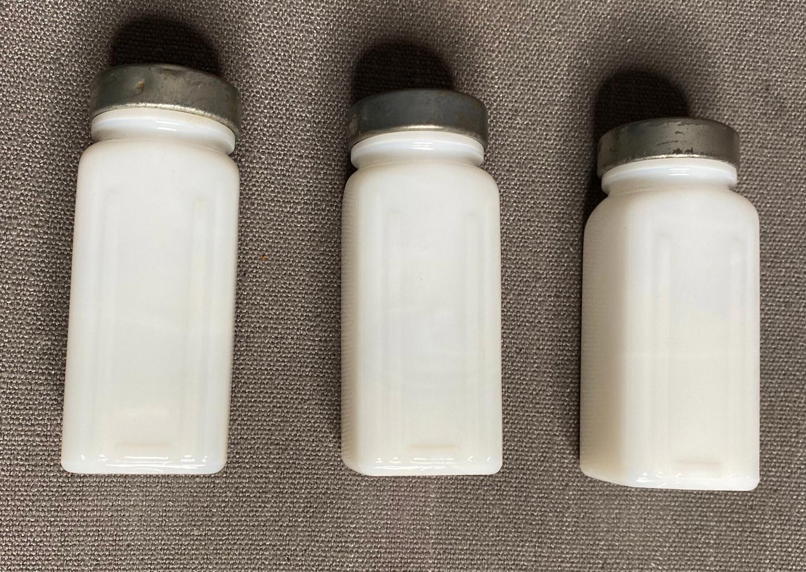 Vintage 1940s Griffith's Milk Glass Spice Jars, Set of 3 - Etsy