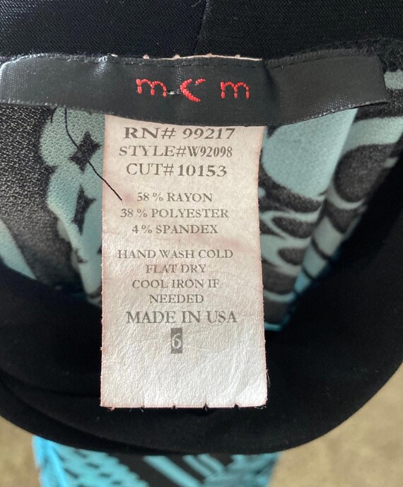 1990's MOD Abstract Print Turtleneck Mini Dress f… - image 8