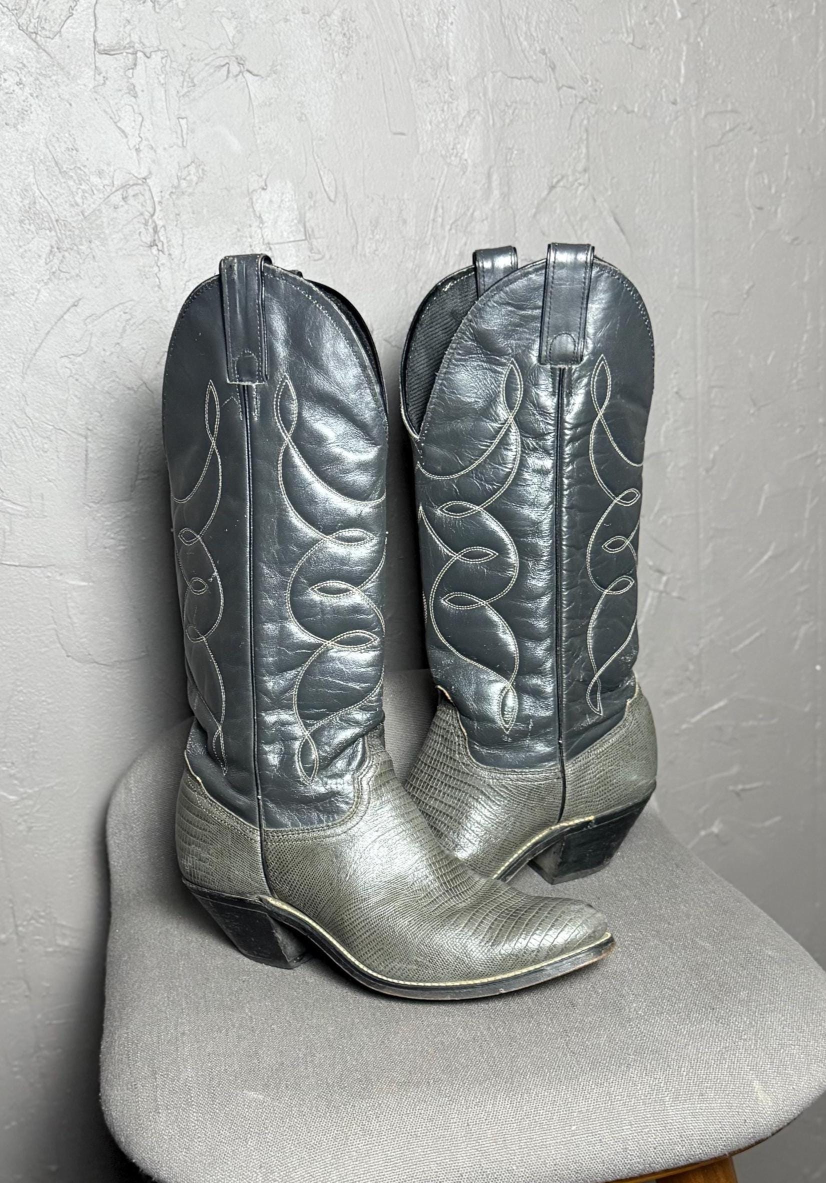 Justin Lizard Boots - Etsy display picture 1