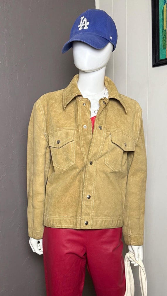Vintage 1970's Reversible Micro-Suede Trucker Jac… - image 1