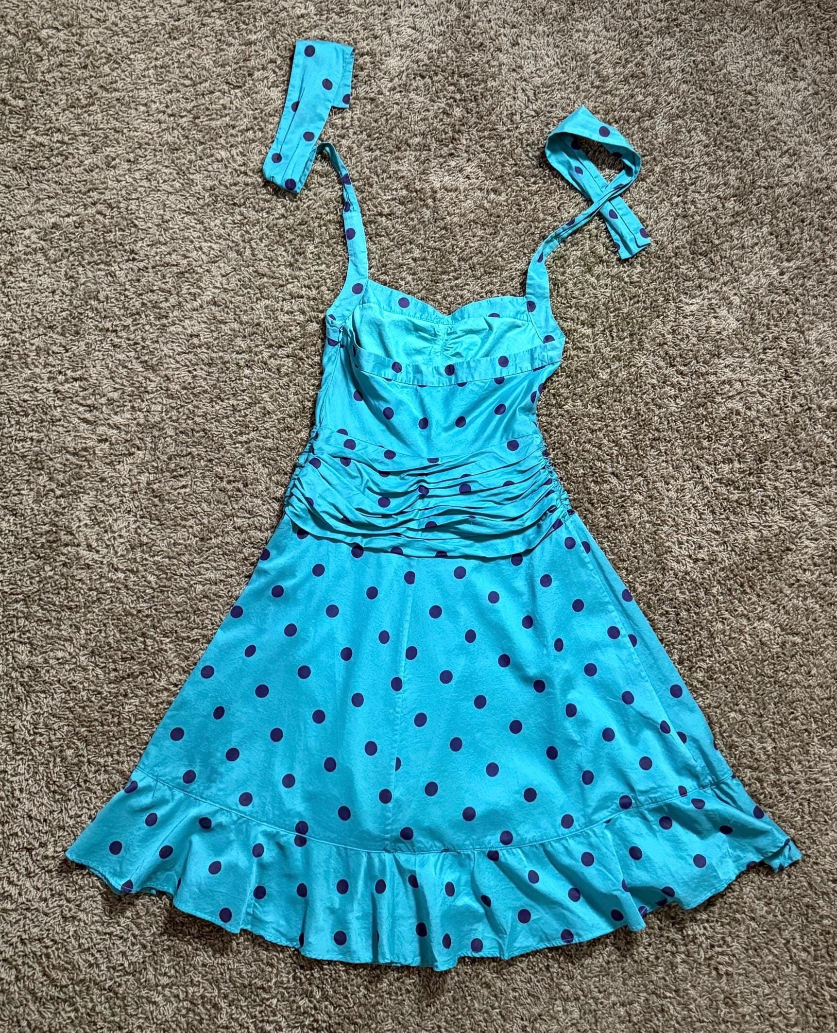 Y2K Marc Jacobs Polka Dot Fit and Flare Halter Dress Size M - Etsy New Zealand Y2K Marc Jacobs Polka Dot Fit and Flare Halter Dress Size M - Etsy New Zealand