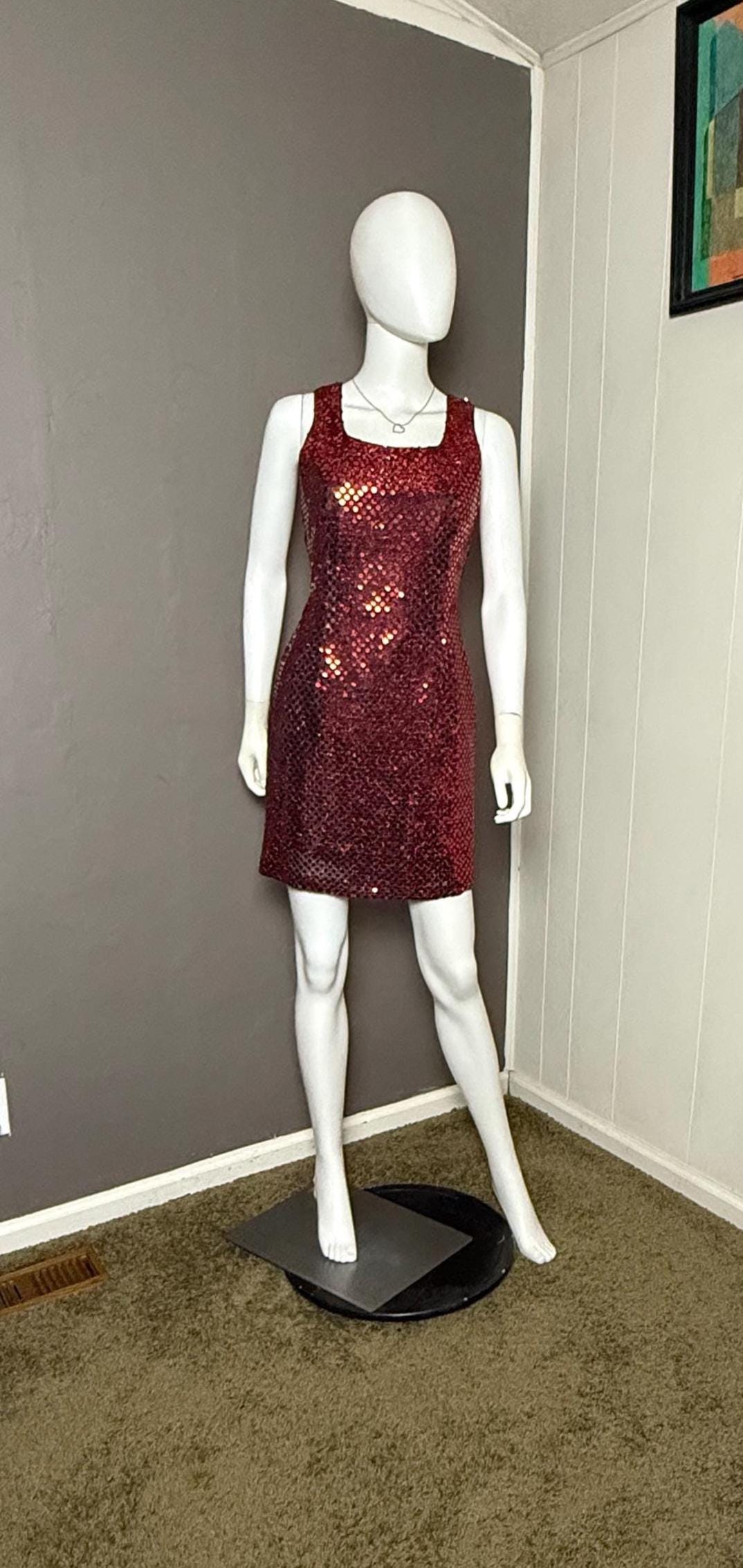sequin tank mini dress Allegra K Sparkly Sleeveless Party Sequin Tank Mini Dress, Silver / L