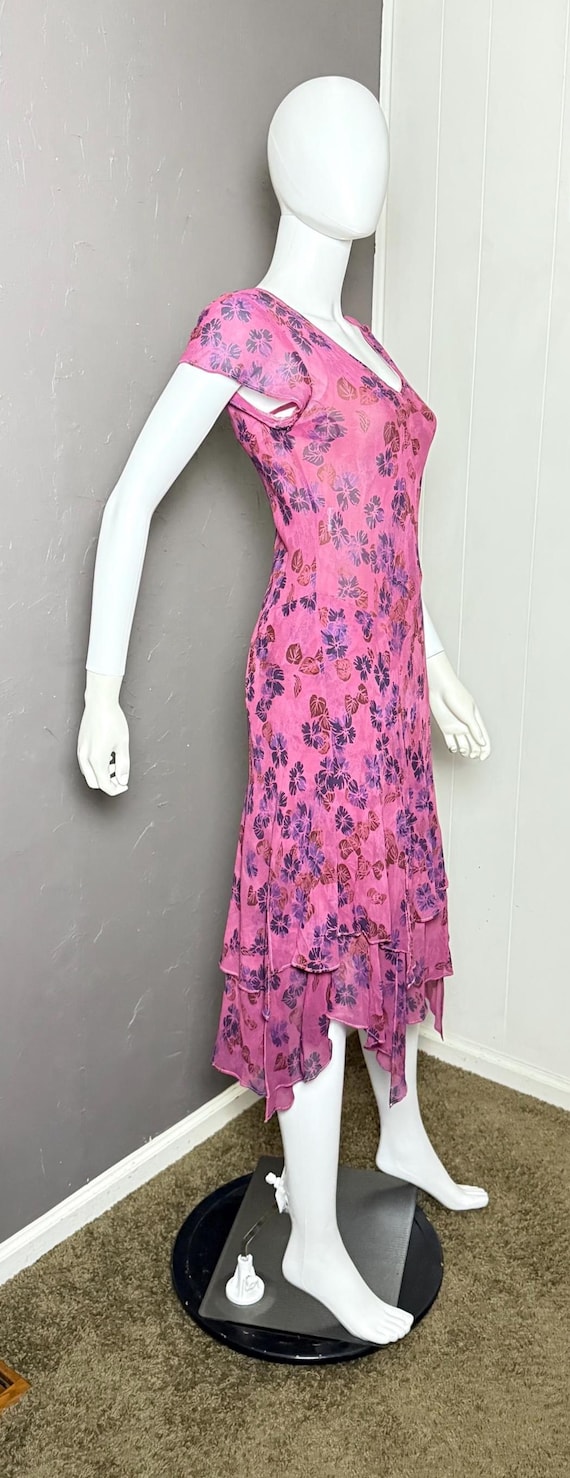 2000's does 1940's Silk Chiffon Bias cut Dress si… - image 3