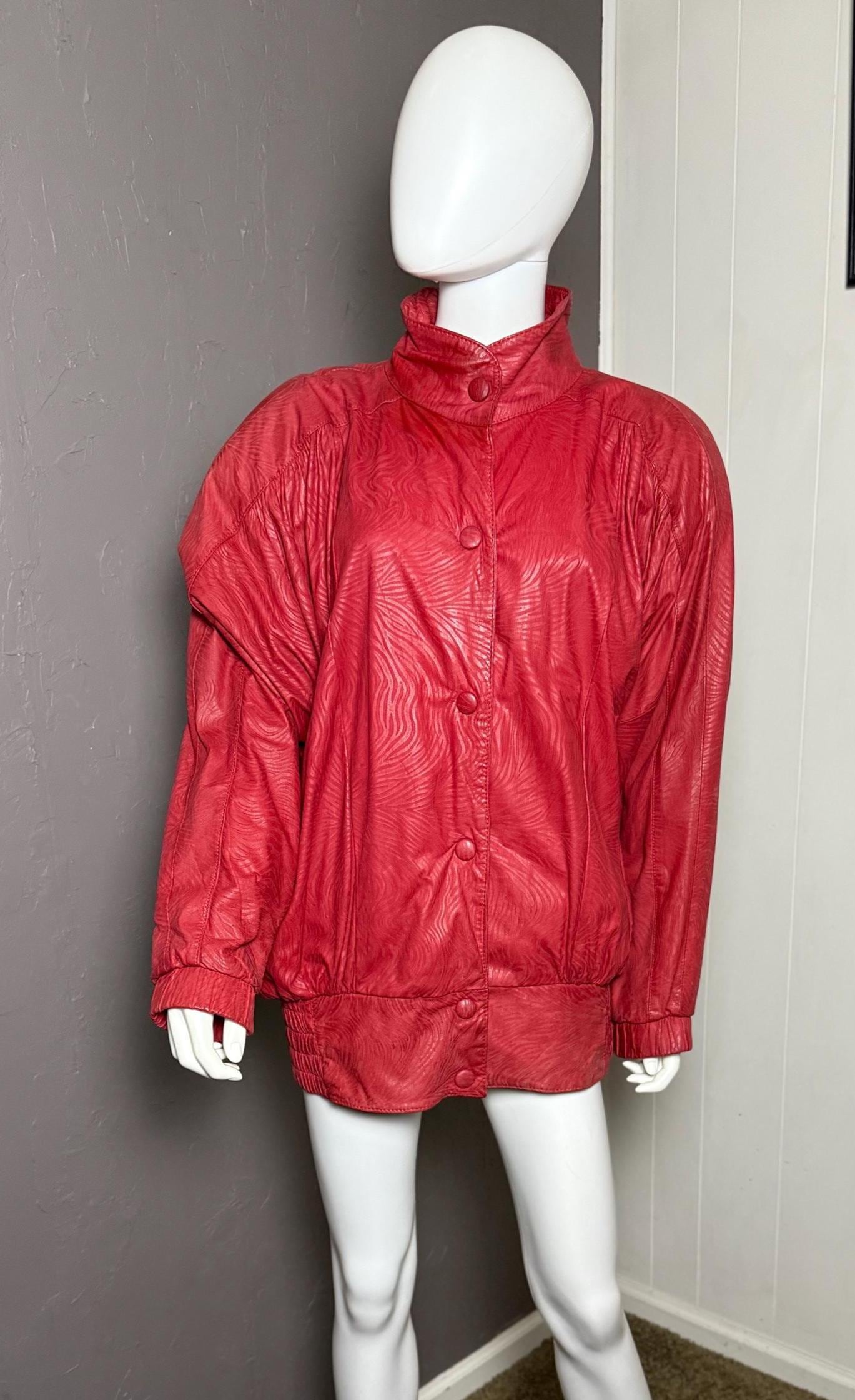 J.Waldenの1980年代ヴィンテージレッドレザーボンバージャケットL/XL