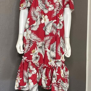 1980's Red Hawaiian Mumu Dress From Aloha M'oi Size M/L - Etsy