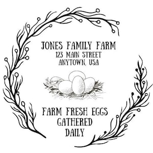 Farm Fresh Eggs Custom Label