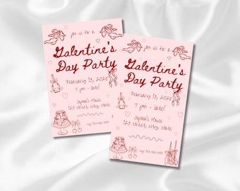 Girly Galentine's Day Brunch Invitation: Cupid Design (Digital Download)