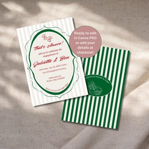 That&#39;s Amore Engagement Party Invitation | That&#39;s Amore Couple&#39;s Shower Invitation | Engagement Party Invitation Template | Italian Wedding