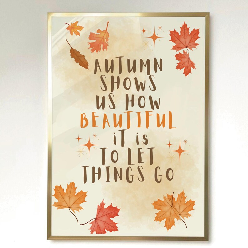 Autumn Leaves Wall Décor, Inspirational Fall Print, Seasonal Prints ...