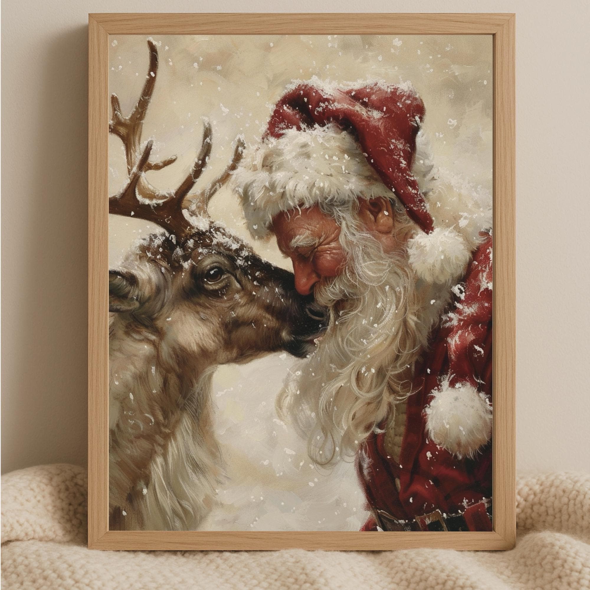 Rendier Hoofd Beeldje met LED Verlichting | Grappige Kerstdecoratie