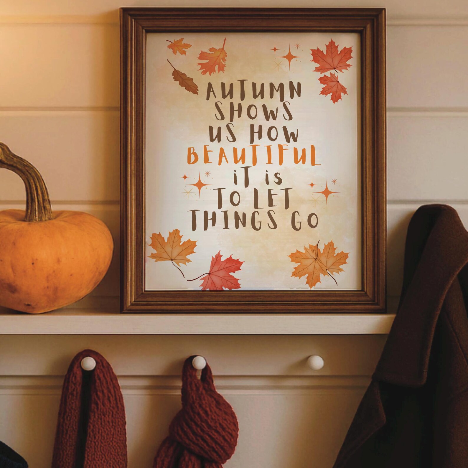 Autumn Leaves Wall Décor, Inspirational Fall Print, Seasonal Prints ...
