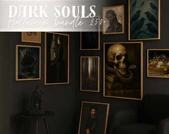 Vintage Gothic Gallery Wall Prints, Dark Moody Victorian Gallery Wall art Set, whimsigoth Halloween mega Bundle Prints, gothic art
